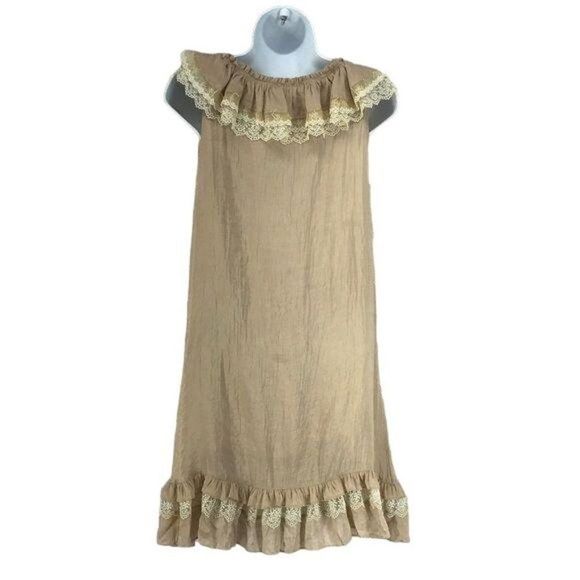 Gracia Girl’s Tan Sleeveless peasant large Dress - Picture 2 of 7